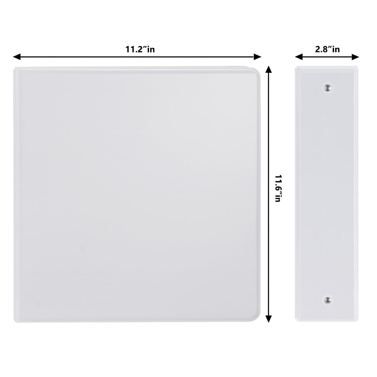 Comix Sturdy 3 Ring Binder 2 inch with Clear View Cover, 2" Round Ring View Binder, PVC-Free, 2.4mm-Thick, 450 Sheets Capacity of US Letter Size Paper, Office ＆ School Supplies, Pack of 6 (White)