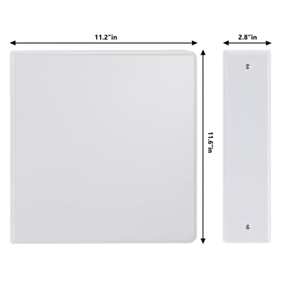 Comix Sturdy 3 Ring Binder 2 inch with Clear View Cover, 2" Round Ring View Binder, PVC-Free, 2.4mm-Thick, 450 Sheets Capacity of US Letter Size Paper, Office ＆ School Supplies, Pack of 6 (White)