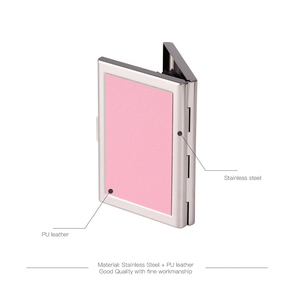EASTNIGHTS RFID Credit Card Holder Metal Credit Card Case Wallet Business Card Holder for Women Men pink