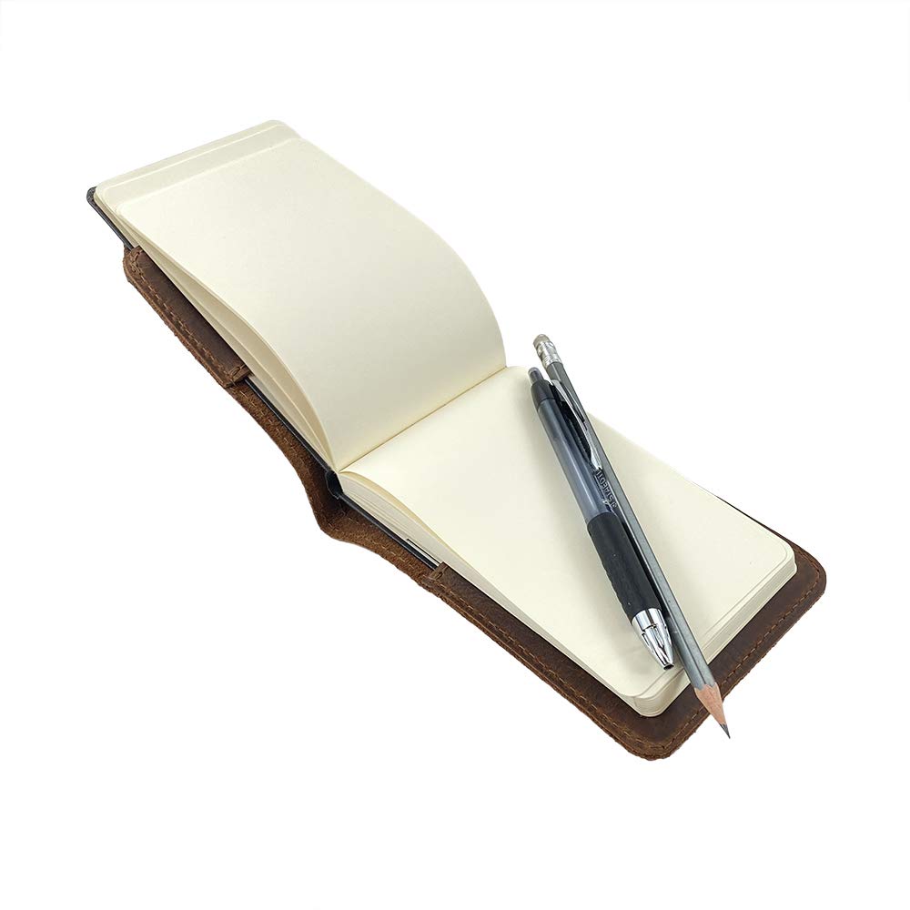 Hide & Drink, Journal Cover for Hard Cover Moleskine Pocket Size (3.5 x 5.5 in.) Classic Notebook (Notebook NOT Included), Full Grain Leather, Handmade, Bourbon Brown