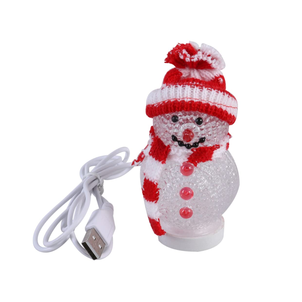 Uonlytech Christmas Snowman Night Ligh, LED Light USB Night Light Mini Glowing Snowman Desktop Ornaments for Home Bedroom Christmas
