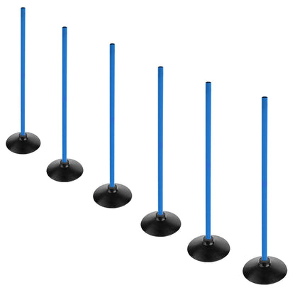 ASENVER Blue Soccer Agility Poles Set Detachable Sports Trainning Speed Pole Slalom Poles with Rubber Base Sport Traning Equipment (3.3 FT, Pack of 6)
