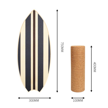 Balance Board Indoor Surfboard Surf Style Home Fitness with Wheel for Exercise, Athletic Training and Board Sports - Fun Workout Equipment For Balance, Stability and Improving Core Strength (stripe)