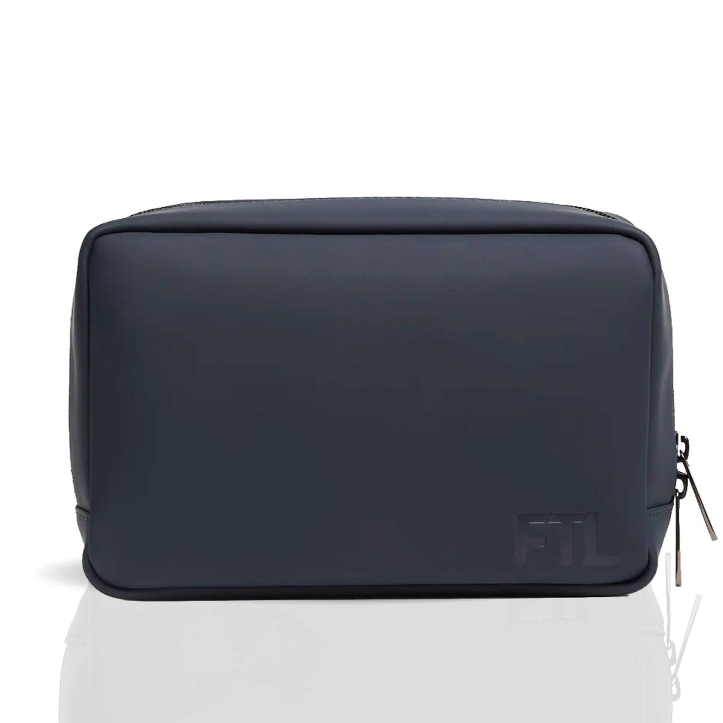 FTL Toiletry Bag Organizer for Men - Water Resistant Vegan Leather Travel Dopp Kit - Fits in Carry-On - Premium Grooming Accessories Organizer - Essex Blue