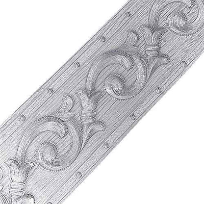 Silver Flower 3D Wallpaper Border Peel & Stick PVC Wall Covering Kitchen Bathroom Bedroom Tiles Decor Sticker,4 Inch by 16.5 Feet1