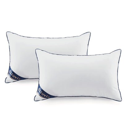 Siluvia 20"x20" Pillow Inserts Set of 2 Decorative Square Square Throw 20 Pillows with 100% Cotton Cover for Sofa, Couch, and Bed - White