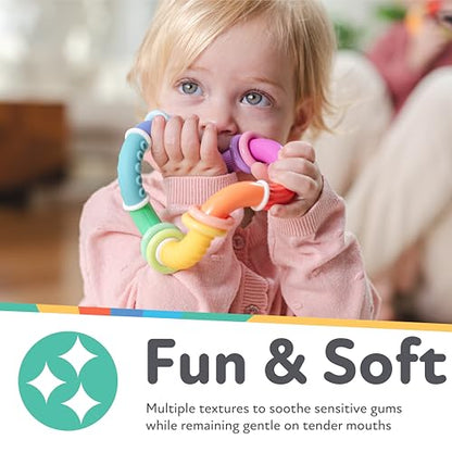 Nuby Twist-a-Ring Rattle Teether Toy for Babies - Toy for Baby Teething Relief - 6+ Months