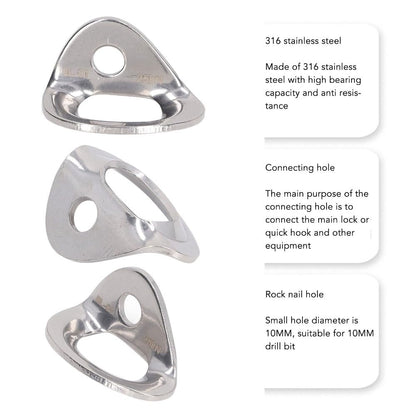 3Pairs Stainless Steel Climbing Bolt Hanger Set 25KN Climbing Bolts Hanger with Expansion Screws Climb Fastening Safe Fixed Point for Mountaineering