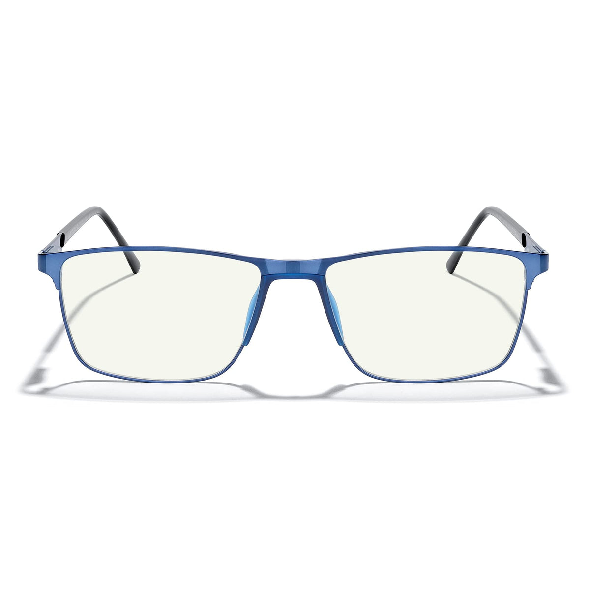 MERRY'S Fashion Blue Light Blocking Glasses - Reading Glasses Metal Frame Spring Hinge Readers for Men Eyeglasses (Blue-52MM, 2.50)