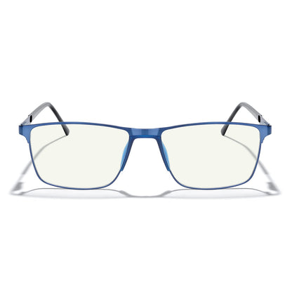 MERRY'S Fashion Blue Light Blocking Glasses - Reading Glasses Metal Frame Spring Hinge Readers for Men Eyeglasses (Blue-52MM, 2.50)