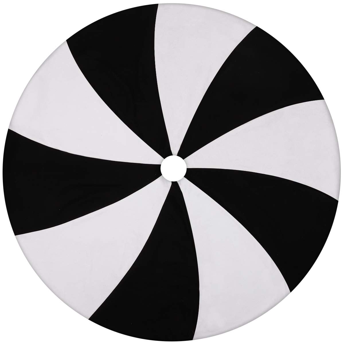 yuboo Black and White Tree Skirt, 48" Large Lollipop Tree Skirt for 6-7.5 FT Artificial Trees, Halloween Christmas Tree Decorations Ornaments, Spring Easter Holiday Party Xmas Tree Mat