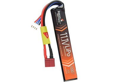 Lancer Tactical LiPo Airsoft Battery - 11.1V 1000mAh 20C Stick with Tamiya/Dean Connector (Dean)
