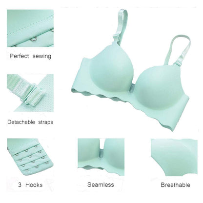 Pack of 5,Women Comfort No Wire Bras Seamless No Show Bra Pack