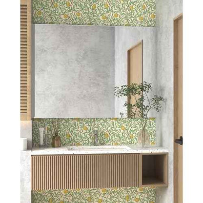 Lemon Wallpaper Leaf Peel and Stick Wallpaper Beige and Green 17.3"X78.8" Self Adhesive Wall Paper Removable Decorative Wallpapers Boho Contact Paper for Bedroom Bathroom Cabinets Decor Vinyl Roll