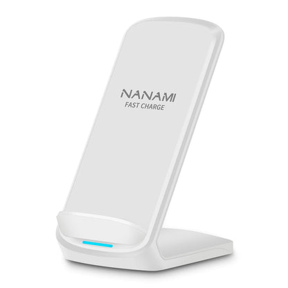 NANAMI Upgraded Fast Wireless Charger, Qi-Certified Wireless Charging Stand Compatible with Samsung Galaxy S25/S24/S23/S22/S21/S20 & Qi Phone Charger for iPhone 17/17 Air/16/16 Plus/16 Pro/15/14/13