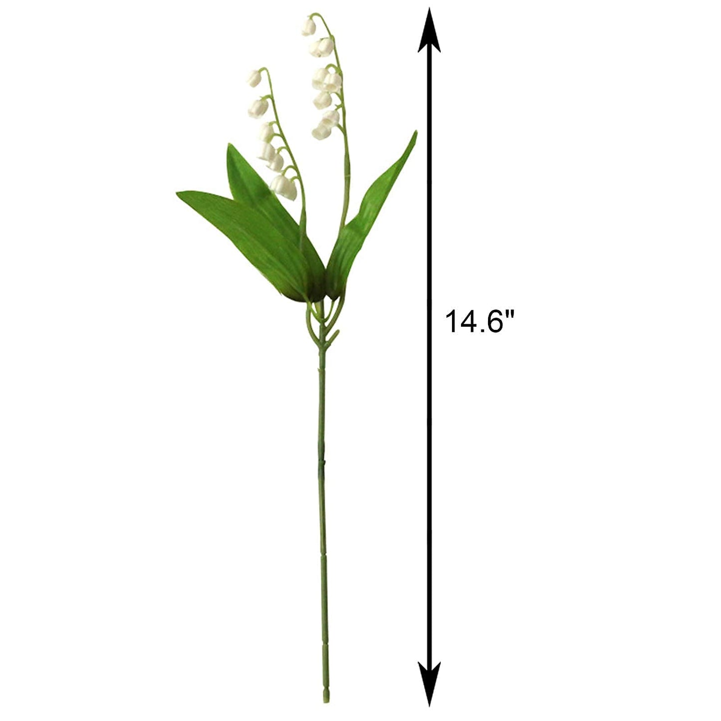 Tinsow 20 Pcs Artificial Lily of The Valley Faux Flowers Bell Orchid Wedding Bouquet, May Flower for Home Garden Wedding Party (20)
