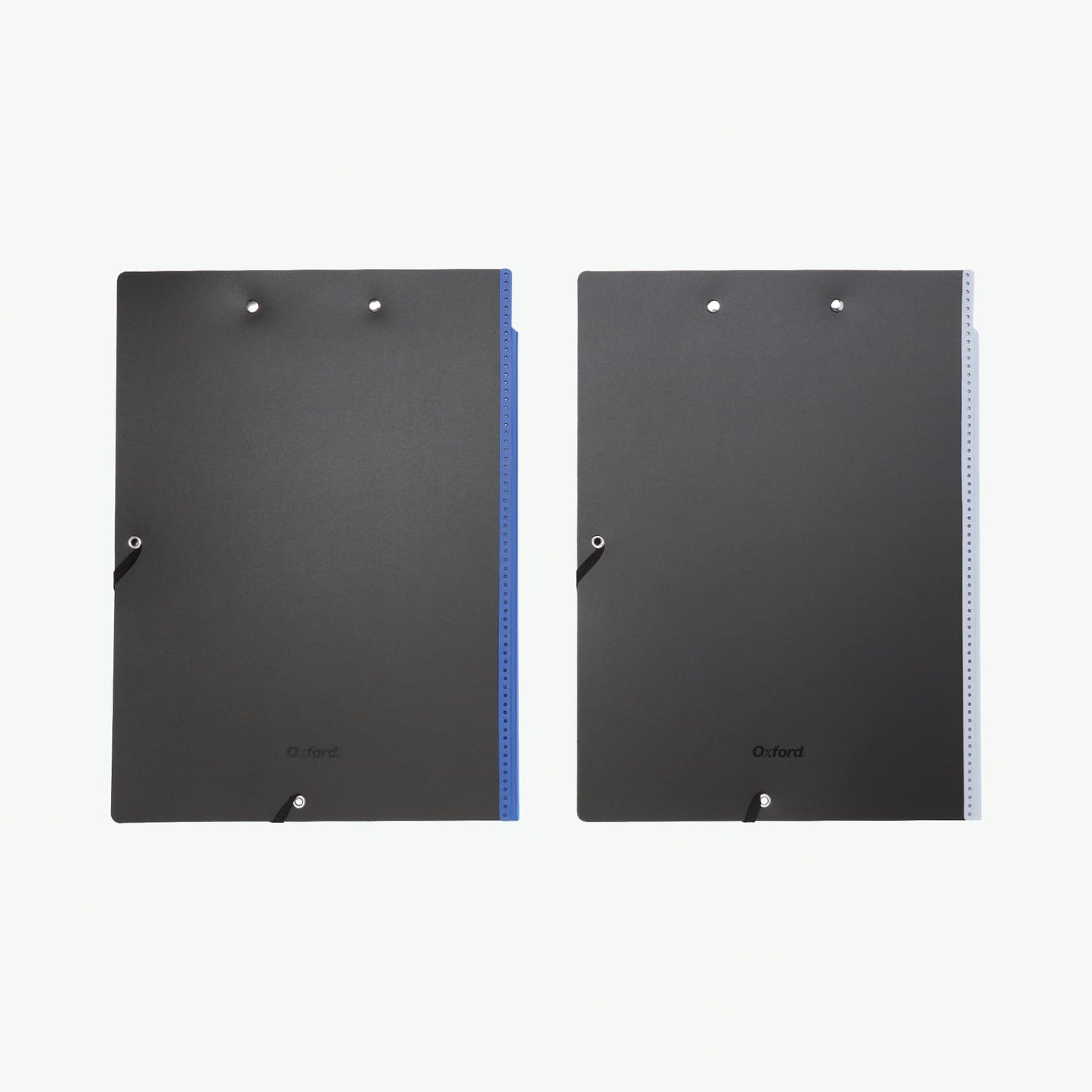 Oxford Clipboard Folio with Storage, 4 Pockets, Penholder, 2 Pack, 2 Color Combos (Gray/Black, Blue/Black), Great Nursing, Office, Classroom Clipboard (82177)