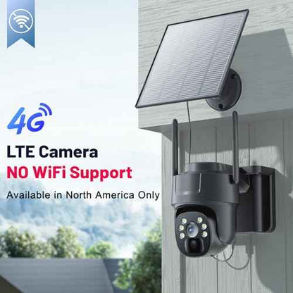 KKB 4G LTE Cellular Security Camera, No WiFi Security Camera Outdoor Built-in SIM Card Unlimited Data Plan, Solar Powered, 2K Wireless Cam Color Night Vision, PIR Motion Sensor, 355¡Æ View, 2 Way Talk