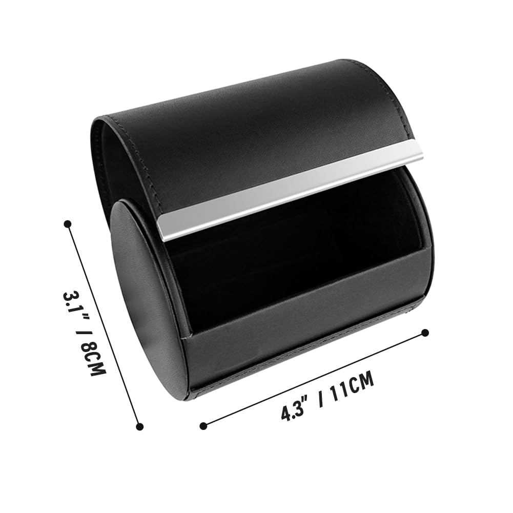 YY YEARCHY Men's Necktie Travel Case, Tie Anti-Wrinkle Organizer Box - Formal Cylinder Shape (Black)