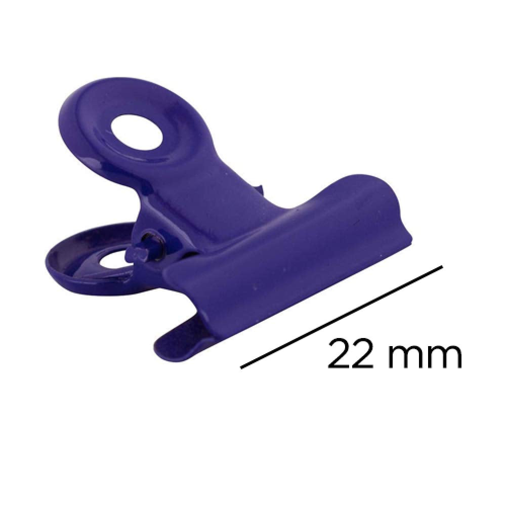 JAM PAPER Metal Bulldog Clips - Small - 22mm - Purple - 25/Pack
