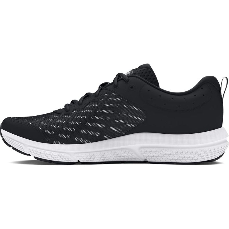 Under Armour Men's Charged Assert 10 Shoes, (001) Black/Black/White, 14 X-Wide