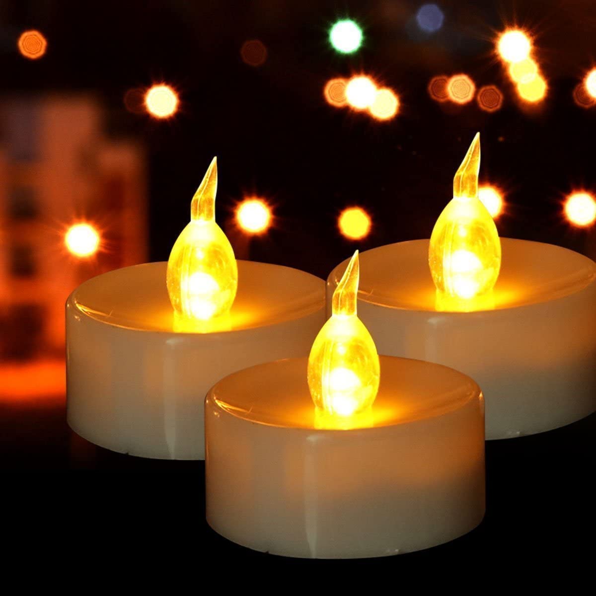 Hanzim LED Tea Lights Candles- 100PACK Warm Yellow Flameless Candles Realistic and Bright Flickering Long Lasting 200Hours for Holiday Celebration,Party,Home Decoration,Battery Operated