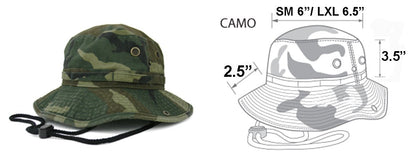 Summer Outdoor Boonie Hunting Fishing Safari Bucket Sun Hat with Adjustable Strap(Desert,LXL)