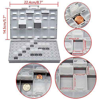 AideTek BOXALL96 96 Lids Enclosure SMD SMT Parts Organizer Surface Mount Box Labels