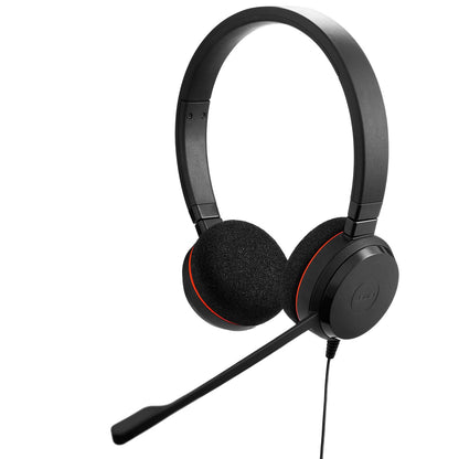 Jabra Evolve 20 Wired Headset (2025 Edition) - Dual-Ear Set for Office and Work from Home - Call Control - Certified for MS Teams - USB-C/A Connectivity - Black