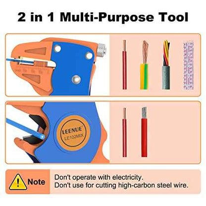 Automatic Wire Stripper and Cutter, 2 in 1 Wire Stripper Tool, Adjustable Electrical Cable Wire Stripping Tool for Electronic, Automotive Repair