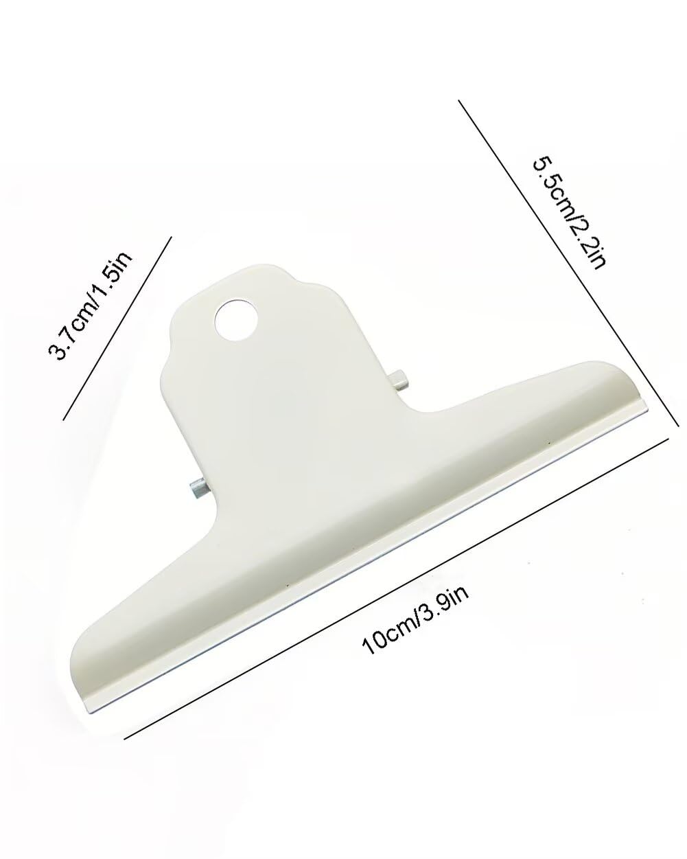 2PCS Extra Large Binder Clips Metal Bulldog Clips Large Paper Clamps Holder Chip Clips for Home School Office Drawing Bag White 4inch