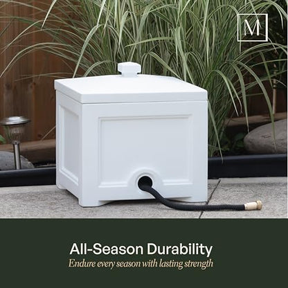 Mayne Inc 5858-W Fairfield Garden Hose White Storage Bin