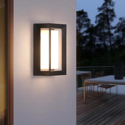 Outdoor Modern Wall Sconce Lights,15%-100% Dimmable Indoor Wall Light Fixtures,3000K/4000K/6500K Adjustable,24W Exterior Wall Lighting,Waterproof Outdoor Porch Light,2160LM Indoor Wall Sconce 1 Pack