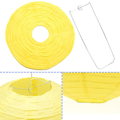 Hocansen 9Pcs Yellow Round Hanging Paper Lanterns 8/10/12in Chinese Lanterns for Birthday Wedding Home Party Wedding Home Decor Decoration(DLZ/Yellow)
