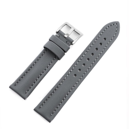 Onthelevel Water Resistant Oxford Fabric Watch Strap 18mm 20mm 22mm Sailcloth With Leather Back Lining Quick Release Watch Band Replacement (Gray, 20mm)