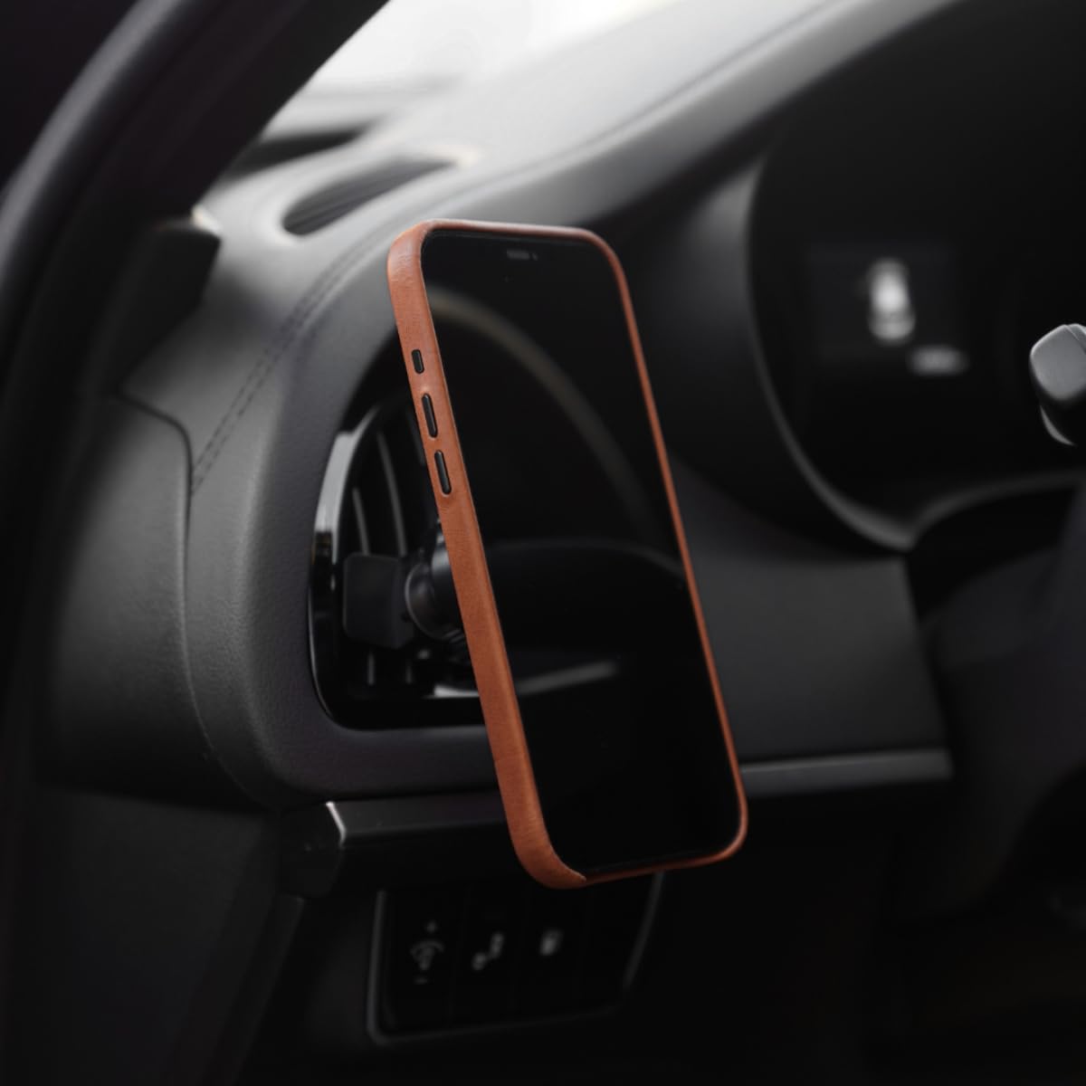 Bullstrap Minimalist Open Bottom Handcrafted Leather Case for iPhone 16 Pro | MagSafe Compatible Premium Full-Grain iPhone 16 Pro Leather Case w/Beautiful & Unique Patina | Sienna