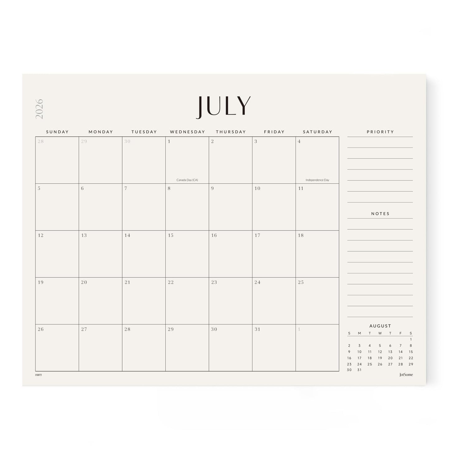 Jotsome Large Desk Calendar 2026-2027, Desk Pad Calendar From Now to June 2027 22x17 inch, Desk Blotter Calendar for Home and Office, Easy Planning (Beige, 17" x 22")