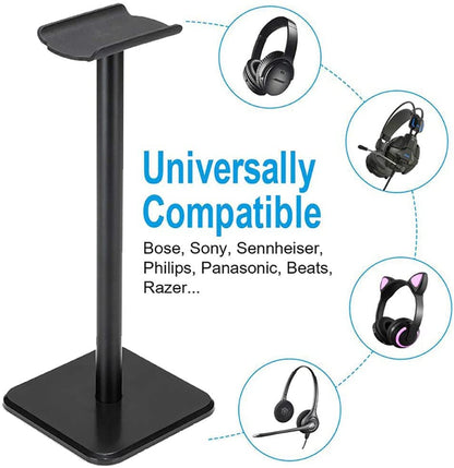 Nwubay Headphone Stand Aluminum Holder for Microsoft Xbox One Chat, Turtle Beach Recon 50X/50P/Beach XO One Stereo, KingTop Each G2000, Sony PlayStation Stereo Headset & More Black