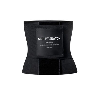 Sculpt Snatch High Height (12''Coverage) Hourglass Waist Trainer for Women–Adjustable Sweat Band for Stomach, Tummy Control&Workout Waist Trimmer(Black (Long torso),L)