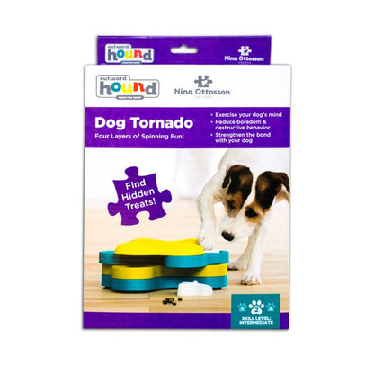 Outward Hound by Nina Ottosson Dog Tornado Treat Puzzle Dog Toy, Level 2 Intermediate, Blue