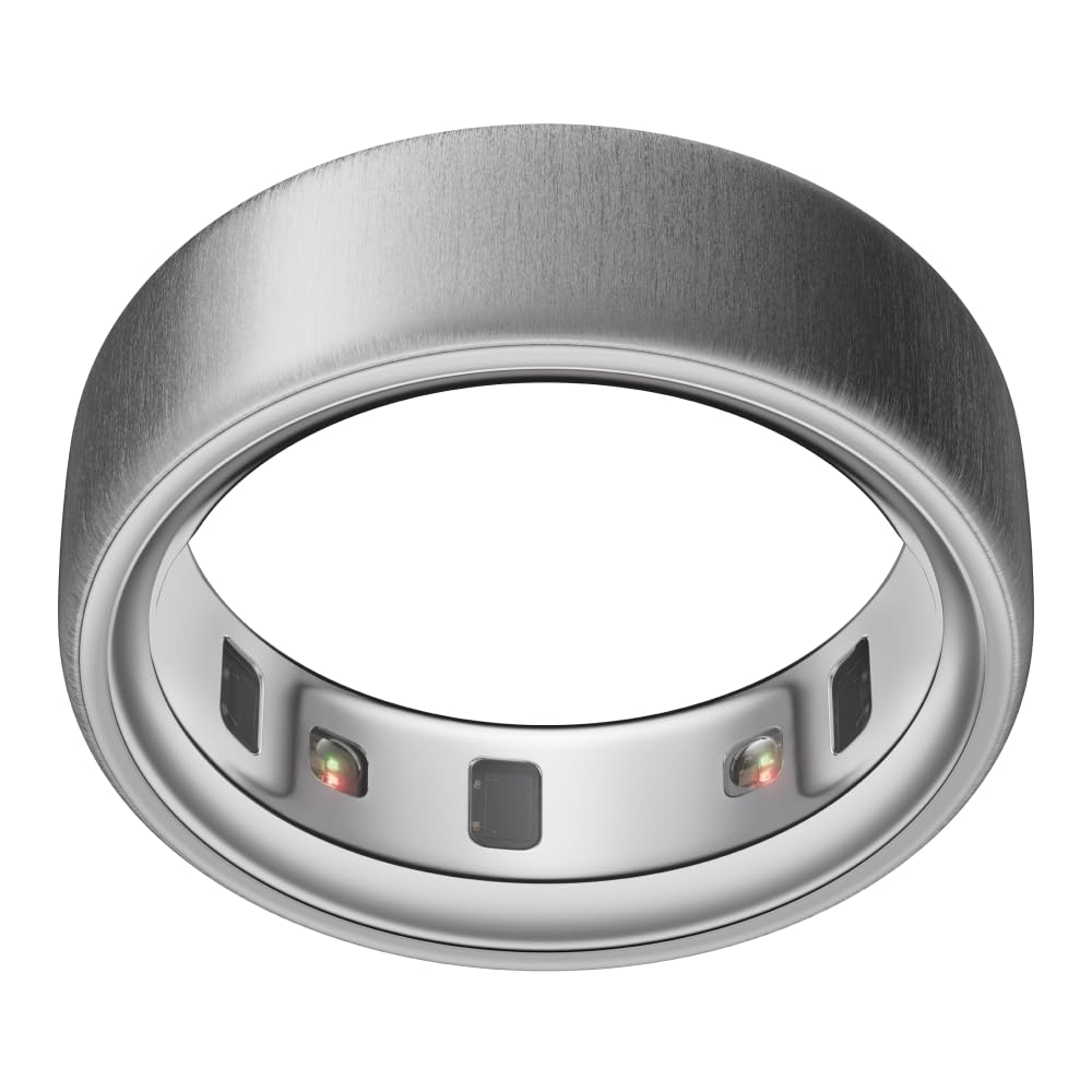Oura Ring 4 - Brushed Silver - Size 9 - Smart Ring - Unique Sizing, Not Standard US Ring Sizes - Size First - Sleep Tracking Wearable - Heart Rate - Fitness Tracker - Up to 8 Days of Battery Life