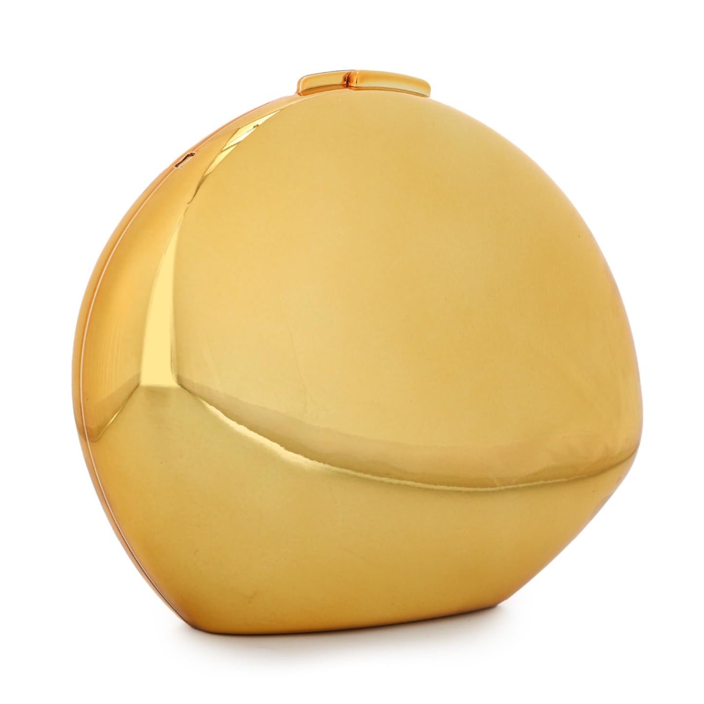 LUI SUI Women Gold Acrylic Clutch Purse Evening Bag, Pebble Glossy Metallic Shoulder Handbag, Shell Clutch for Wedding Party