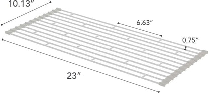 Yamazaki Home Plate Folding Sink Drainer Rack - Kitchen Dish Dryer Large White
