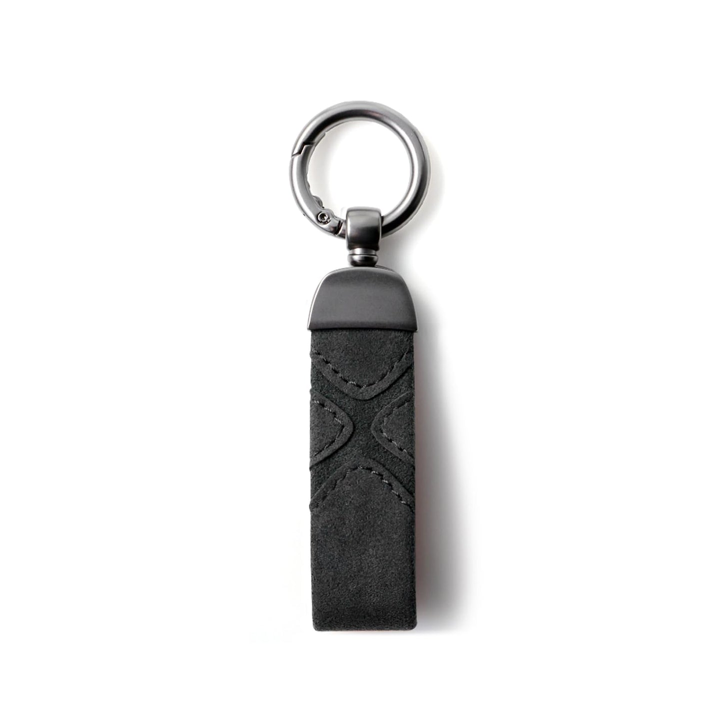 BETTERHUMZ Leather Suede Car Keychain,Key Chain Clip for Alcantara, Anti-Lost D-Ring for Men and Women Car Accessories (Suede, Black)