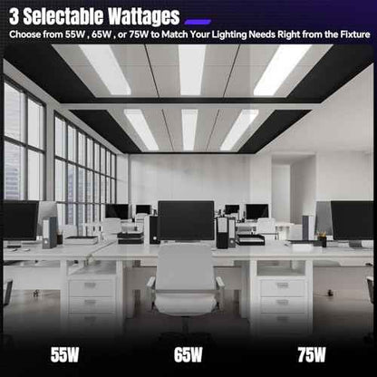 4FT LED Wraparound Light 75W/65W/55W, 8250lm/7150lm/6050lm, 3000K/4000K/5000K 4 Foot LED Wrap Light Fixture,Flush Mount Office Ceiling Light for Garage Workshop, Fluorescent Light Replacement, ETL