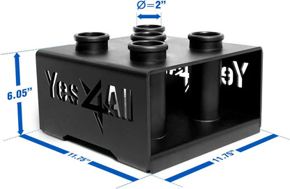 Yes4All Barbell Holder 5 Bars Vertical Storage Display Rack for Olympic Bar,C. Black