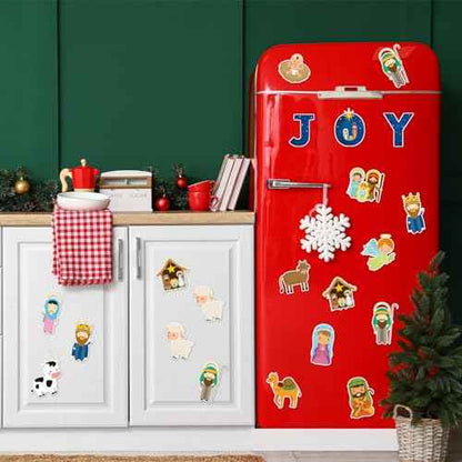 20 PCS Christmas Window Decor Nativity Thick Gel Clings Religious Christian Decoration Jesus Birth Window Clings Decals for Kids Toddlers Home Airplane Xmas Yuletide Party Classroom Nursery