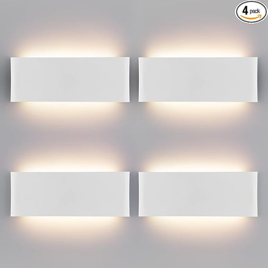 11"Modern LED vanity light,15W Dimmable 5 CCT (3000K-6500K) Adjustable Wall Lamp,Up and Down Wall Lighting,Indoor Wall Sconce for Bedroom,Staircase,Hallway,Dressing Table,4 Pack（White）