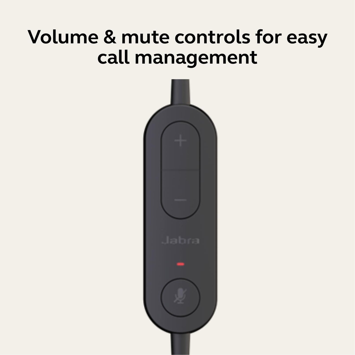 Jabra Evolve 10 Wired Headset with Noise-Cancelling Microphone for PC/Laptop Use, Easy USB-A Setup, TCO Certified, Lightweight Design, Inline Call/Volume Controls for Online Meetings, Black