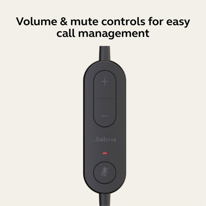 Jabra Evolve 10 Wired Headset with Noise-Cancelling Microphone for PC/Laptop Use, Easy USB-A Setup, TCO Certified, Lightweight Design, Inline Call/Volume Controls for Online Meetings, Black